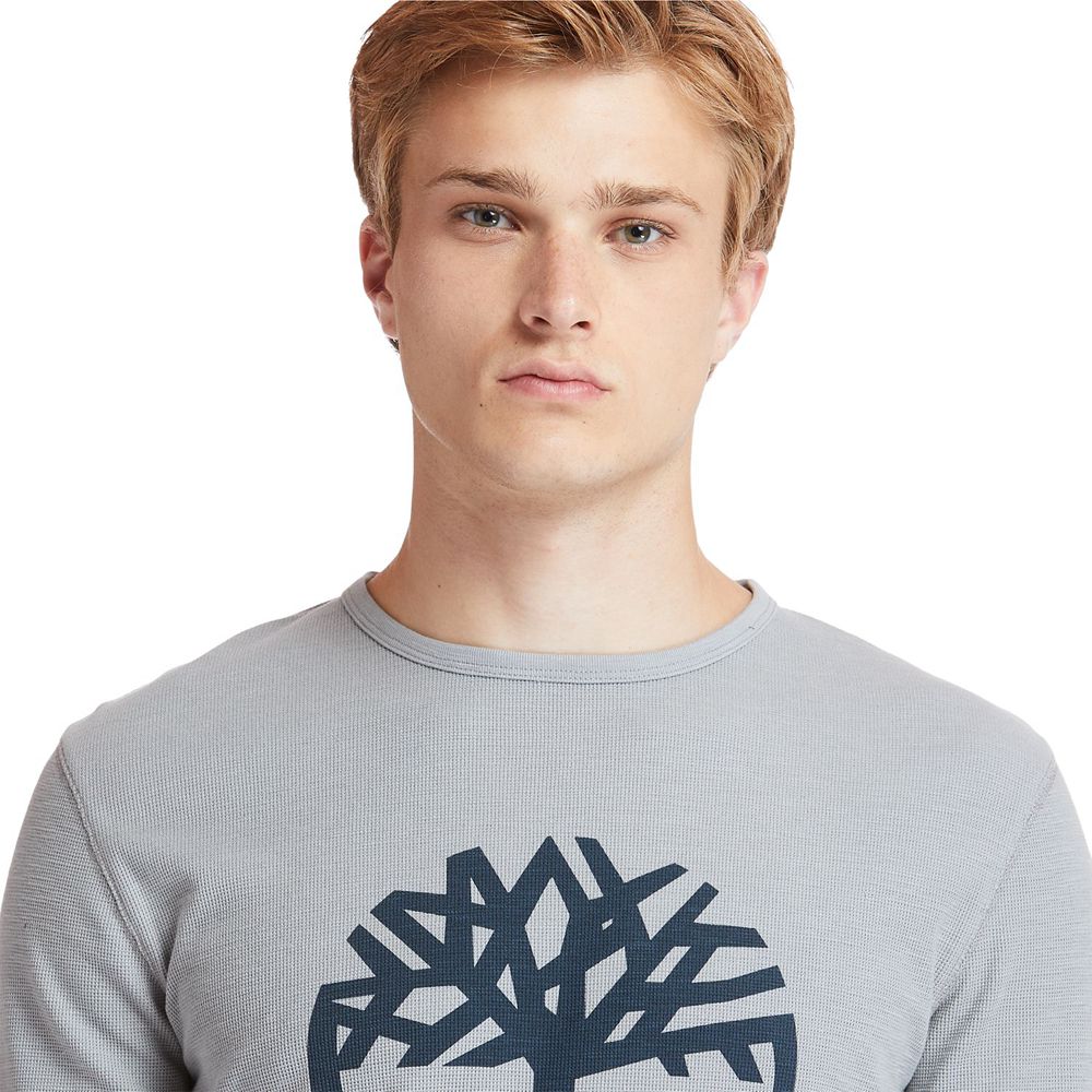 Camisetas Timberland Hombre Dyer River Slim-Fit Tree-Logo Gris - Chile XAS-483270